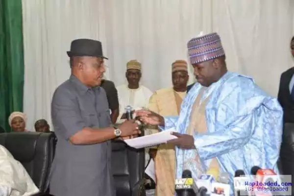 Photos: Acting PDP Chairman, Prince Uche Secondus Hands Over To The New PDP National Chairman, Sheriff